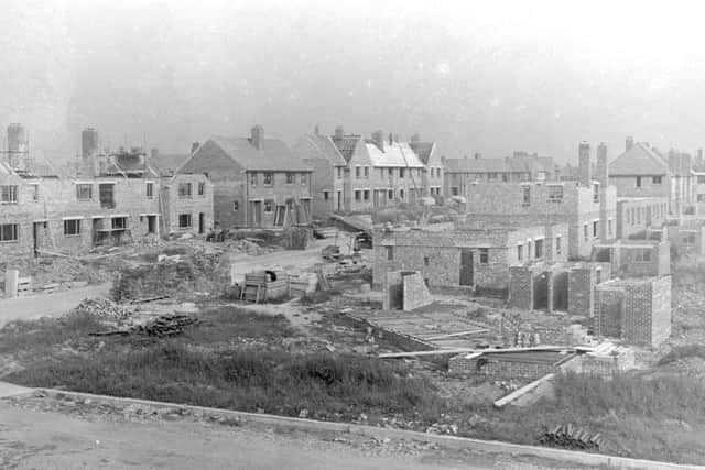 Council houses being built at Grange Park
