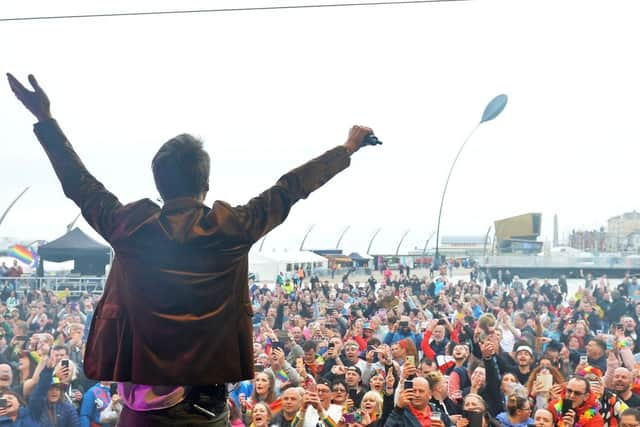 Chesney Hawkes performing at this year's Pride Festival - picture by Dave Nelson