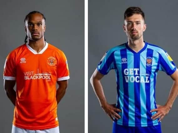 Nathan Delfouneso and new signing Ryan Hardie model the new kits