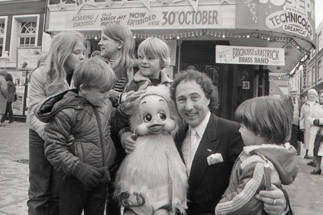 Keith Harris and Orville outside the Grand Theatre,Blackpool
October 1982