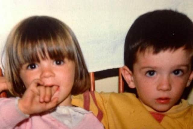 Reece Begg and his sister Jade when they were children
