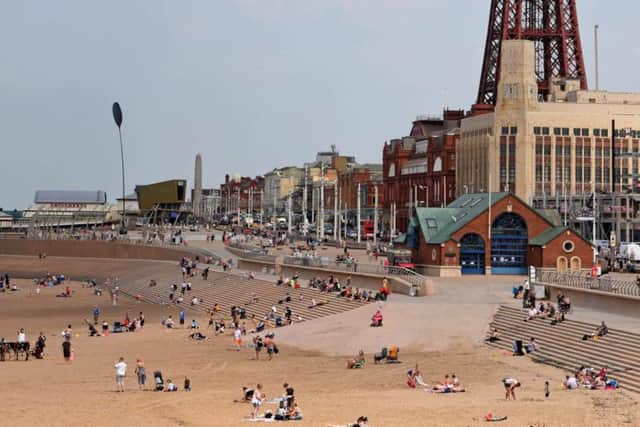 Earlier in the day, people had been enjoying the warm weather on the beach at Blackpool