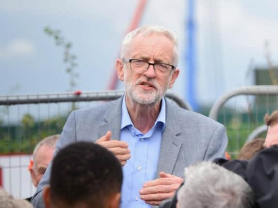 Jeremy Corbyn at the Preston New Road fracking site