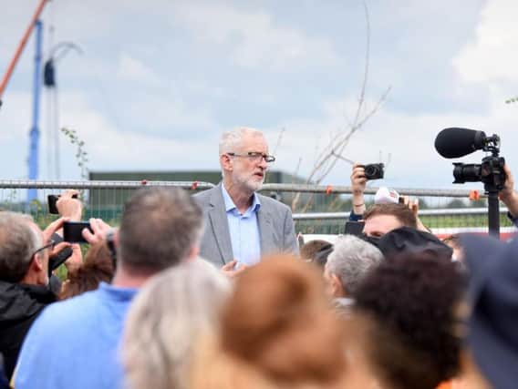 Jeremy Corbyn at the Preston New Road site