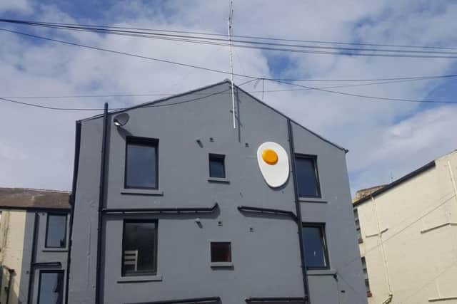 The fried egg on the back of the Art B&B