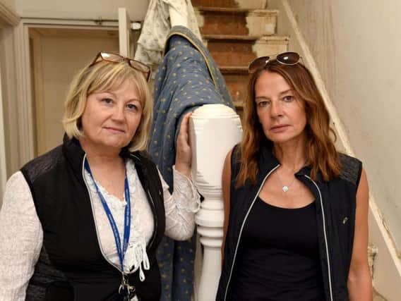 Angelica Ashbrook and Janine Corcoran from The Jordan Corcoran Legacy Project are devastated after thieves ripped up copper pipes in their hotel causing water to flood the building.