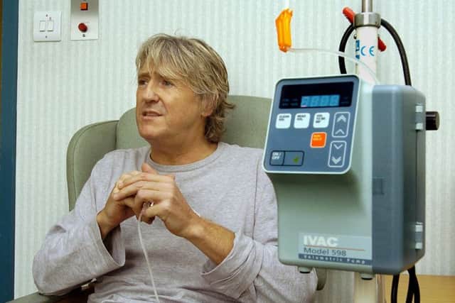 A 2004 image of Joe undergoing treatment at the Macmillan Unit in Manchester