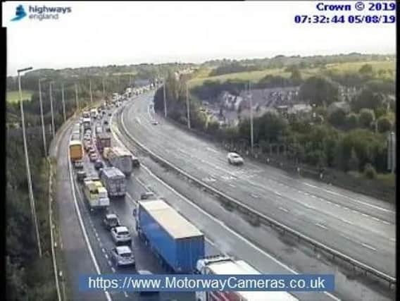 Heavy traffic on the M6 this morning