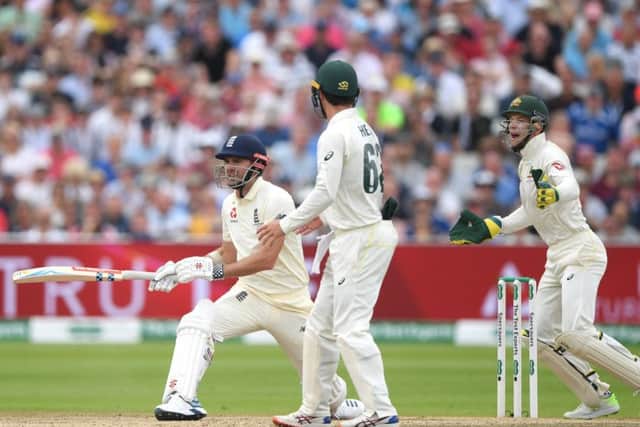 Anderson is caught out during the third day of first Ashes Test at Edgbaston (photo: Getty Images)