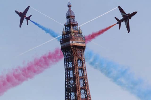 The Red Arrows performed at the Blackpool Air Show in 2006.