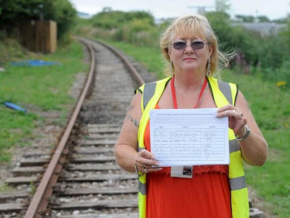 Coun Mary Stirzaker is collecting all the signed petition forms as part of her campaign to try and restore Fleetwood's rail link
