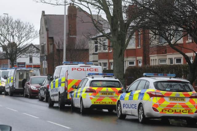 Police cars on Marton Drive following the death of Ellie-Rose Siddall