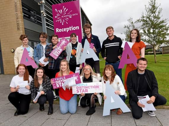 Blackpool Sixth Form students receive their A Level results