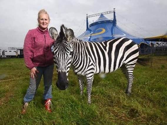 Circus Mondao ringmaster Petra Jackson with her zebra Humbug, who she describes as "family."