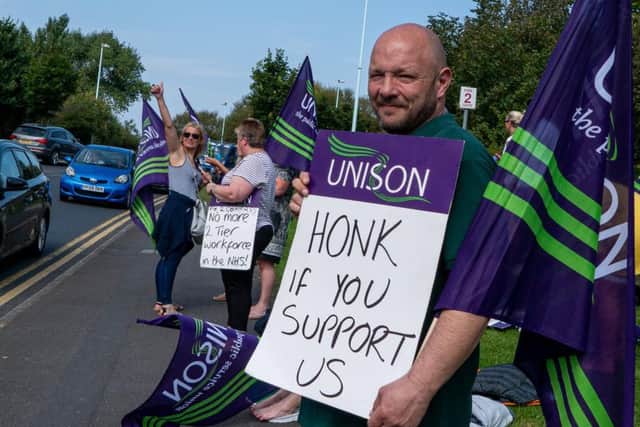 Unison members make their point at Blackpool Victoria Hospital