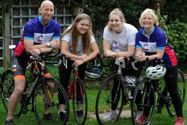 Ross, Lexie, Tilly and Sharon Bowie will be taking part in Cancer Research UK's cycling fundraiser