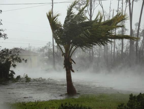 A road is flooded during the passing of Hurricane Dorian in Freeport, Grand Bahama, Bahamas