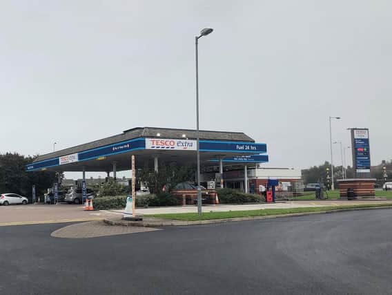 The Tesco petrol station which is now closed