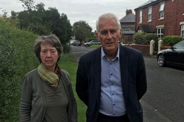MP Gordon Marsden with resident Elva Knott following the fracking tremors