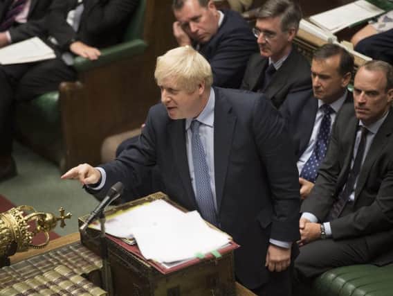 PM Boris Johnson in parliament today