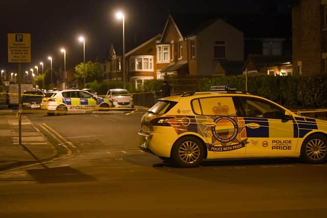 Police at the scene last night (Picture: Dave Nelson)