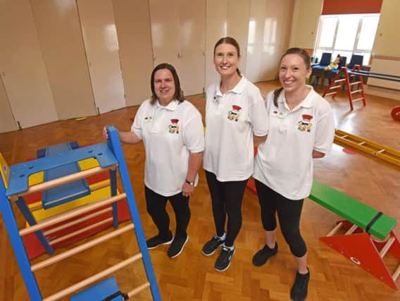 Tumbletots staff Chris, Lyndsey and Nicola at the new centre in Cleveleys.
