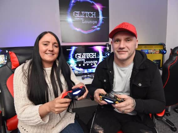 Glitch Gaming Lounge on Grosvenor Street.  Pictured are Amy Cannon and Lee Cannon.