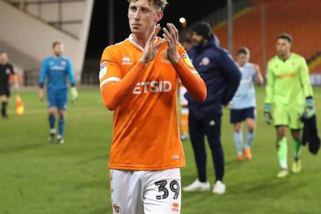 Joe Bunney, who played left back for Blackpool FC, before signing for Bolton Wanderers earlier this month.