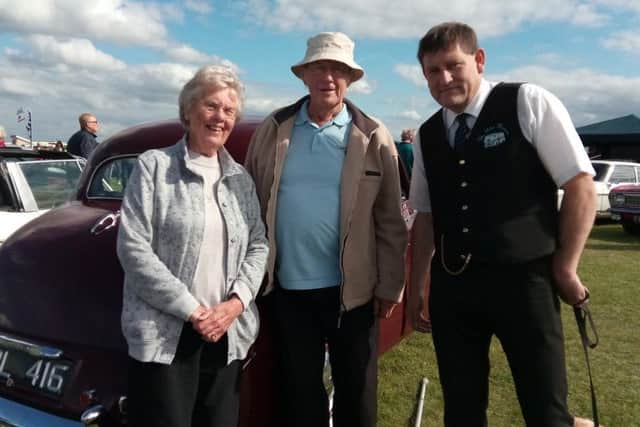 Society members Eunice Clark, Barrie Clark and William Brayford at the display on Lytham Green