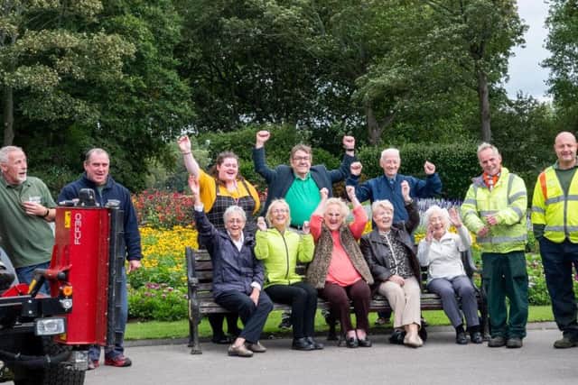 The Friends of Stanley Park celebrate the award with Blackpool Council gardeners