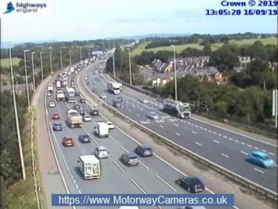 Traffic building up on the northbound carriageway.