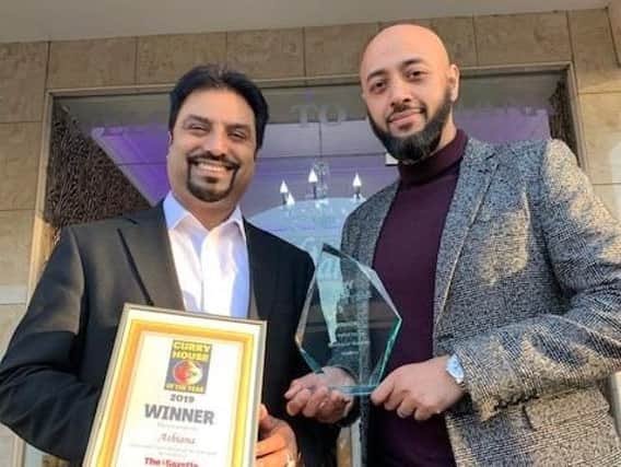 Shah Bedh and Ash Miah from Ashiana with the award