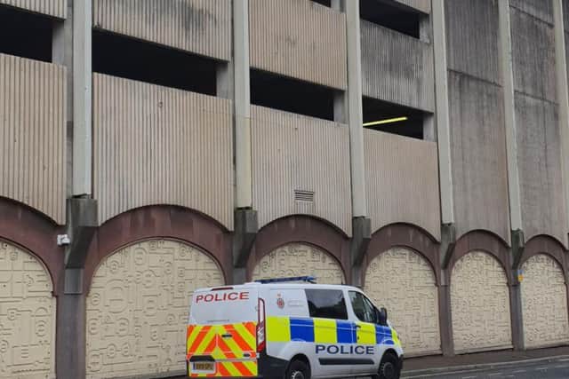 A woman has been taken to hospital after falling from the Wilko car park in Queen Street, Blackpool at shortly after 11am (October 10)