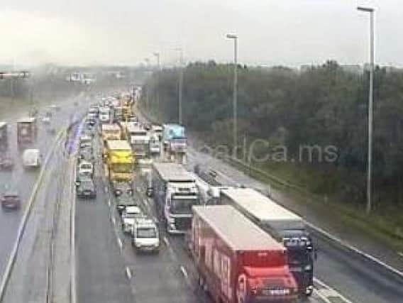 Traffic held on the northbound M6