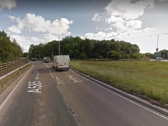 The A585 is closed. Pic: Google Maps