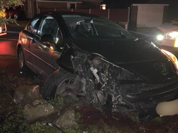 The Peugeot 207 crashed into a wall in Bamber Bridge (Lancs Road Police)
