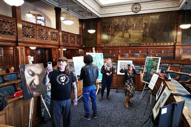 Some of the photographs also went on display at Blackpool Town Hall