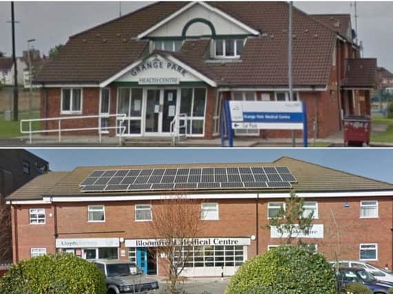Grange Park Health Centre (top) and Bloomfield Medical Centre officially merged on Friday, November 1, 2019 (Pictures: Google)