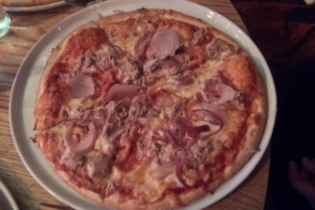 Tuna pizza at The Plough, Freckleton