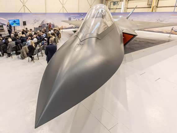 BAE Systems' Tempest concept model of the 6th generation aircraft. The jet could have cockpit technology currently being researched at BAE Systems
