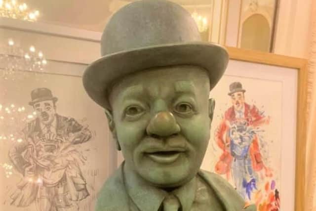 Charlie Cairoli sculpture and drawings. The clown was a legend at Blackpool Tower Circus for decades. Photo: Juliette W Gregson
