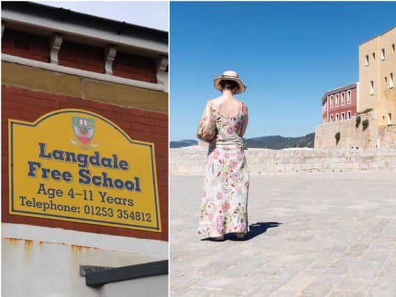 The Langdale Free School, left, and Ibiza, right, where its trustees flew for a board meeting