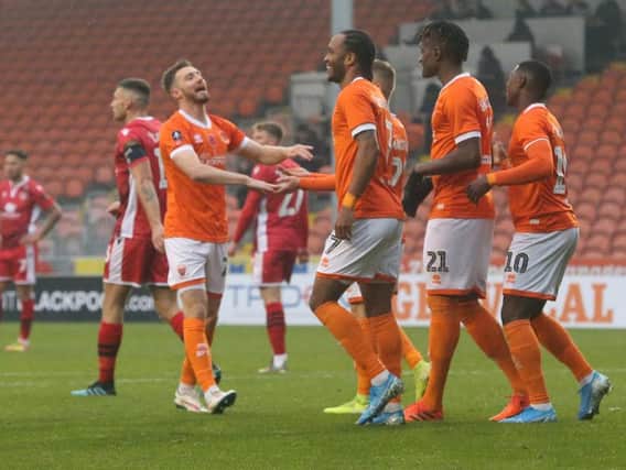 Nathan Delfouneso was among the scorers for Blackpool in their first round win
