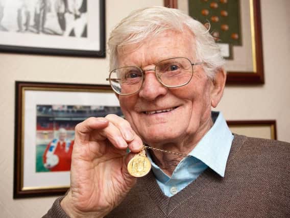 Cyril Robinson with his 1953 FA Cup final winning medal. Picture: PA