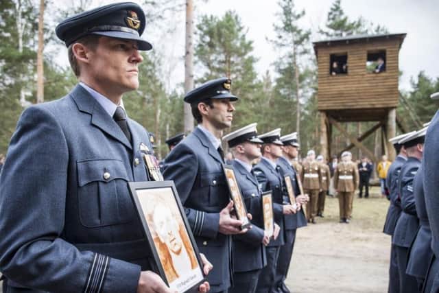 RAF personnel at a remembrance service in Zagan Poland for the 75th anniversary of the Great Escape murders