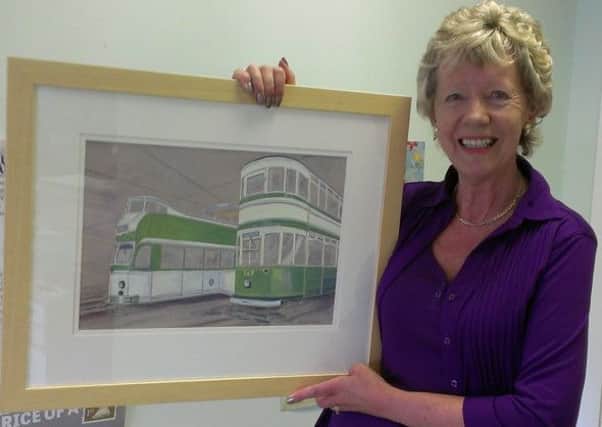 Artist Margaret Rodwell with Side By Side, one of her works featured in the current exhibition at Lytham Heritage Centre.