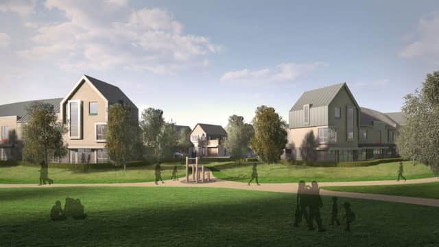 An artists impression of new homes proposed for Queens Park.
