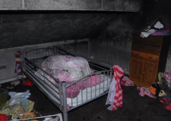 Holly and Ella's bed at the Freckleton bungalow on Lytham Road, where a fire broke out on January 7, 2012, killing siblings Holly and Ella, Jordan and Reece Smith.