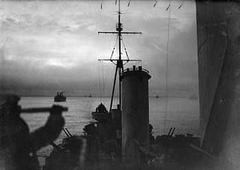 Arctic Convoy ship in action during World War Two