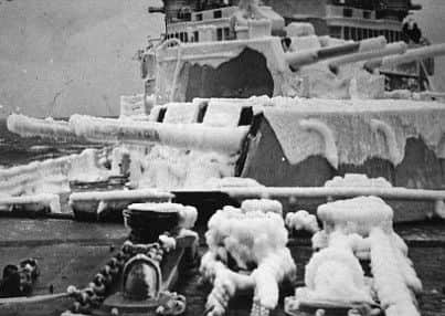 Arctic Convoy ship in action during World War Two